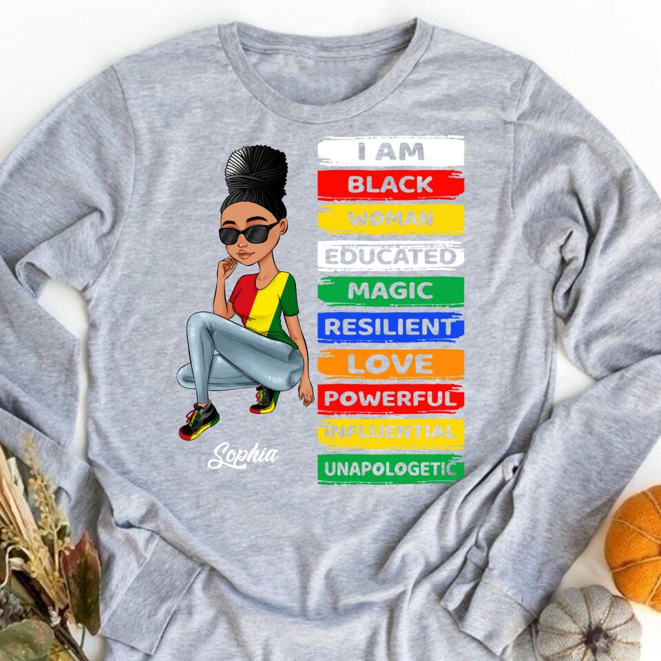 Juneteenth Shirt, Custom Juneteenth Shirt, I'm Black Woman - African American Women Pride Juneteenth T-Shirt