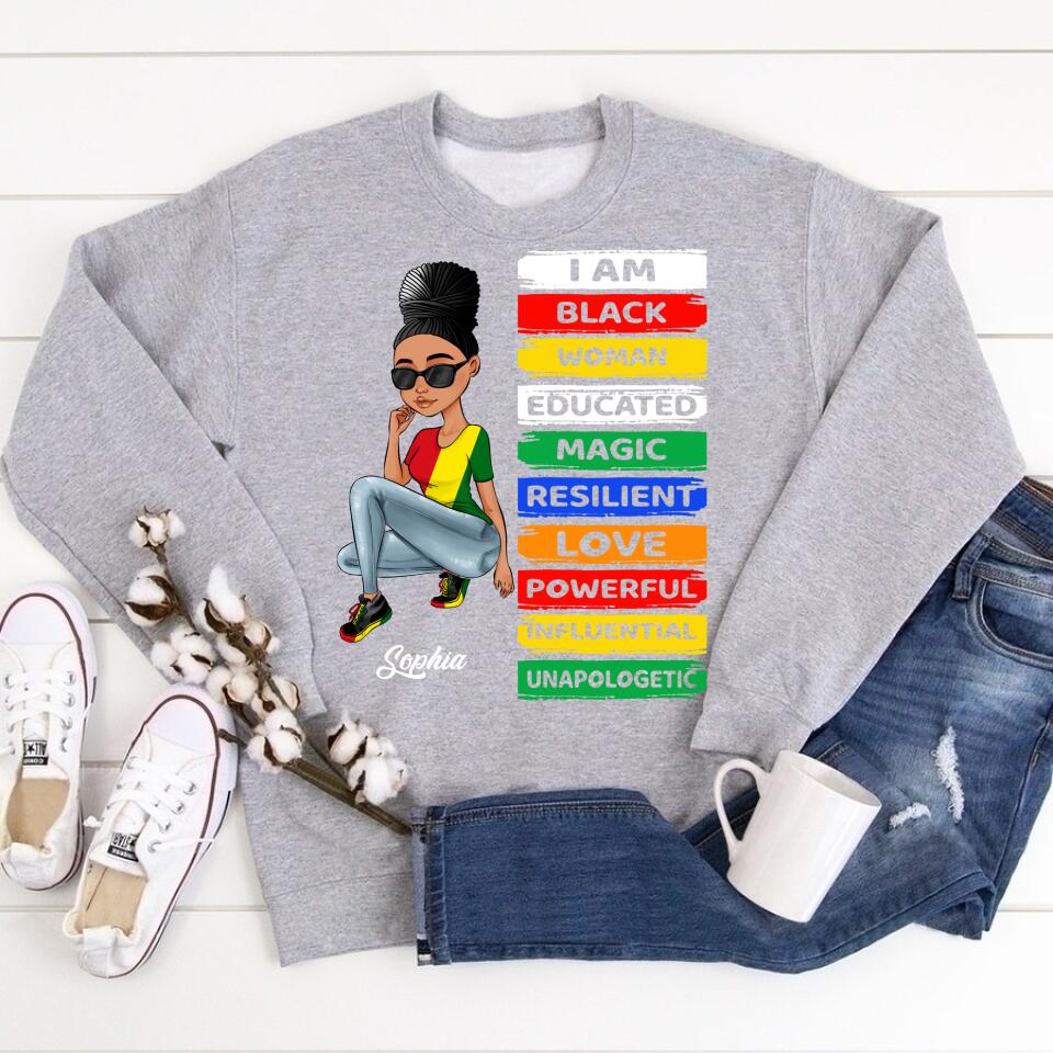 Juneteenth Shirt, Custom Juneteenth Shirt, I'm Black Woman - African American Women Pride Juneteenth T-Shirt