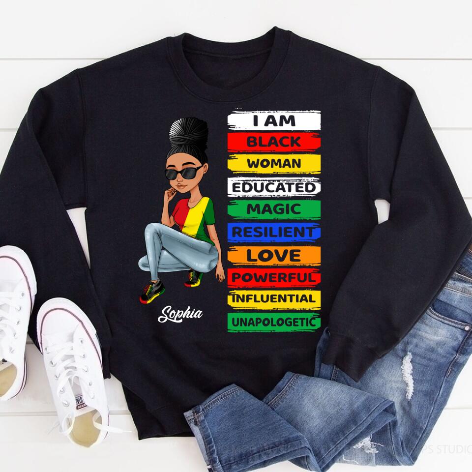 Juneteenth Shirt, Custom Juneteenth Shirt, I'm Black Woman - African American Women Pride Juneteenth T-Shirt