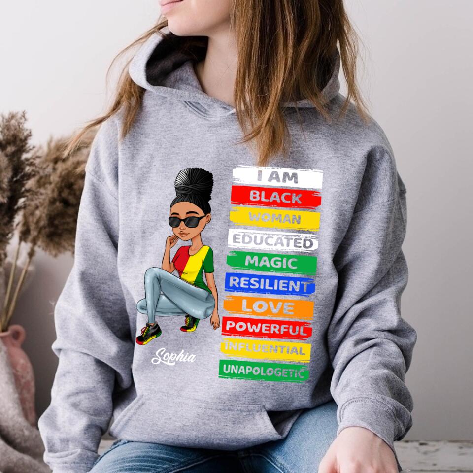 Juneteenth Shirt, Custom Juneteenth Shirt, I'm Black Woman - African American Women Pride Juneteenth T-Shirt