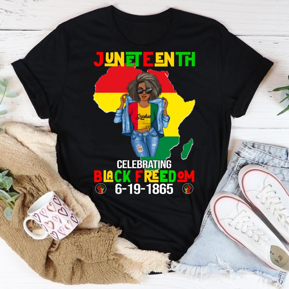 Juneteenth Shirt, Custom Juneteenth Shirt, Juneteenth Celebrate Black Freedom June 19th T-shirt