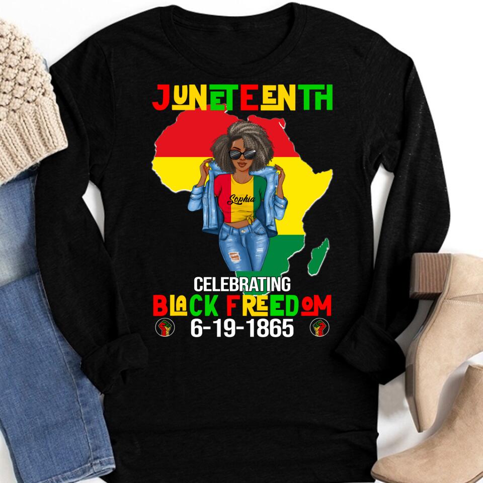 Juneteenth Shirt, Custom Juneteenth Shirt, Juneteenth Celebrate Black Freedom June 19th T-shirt