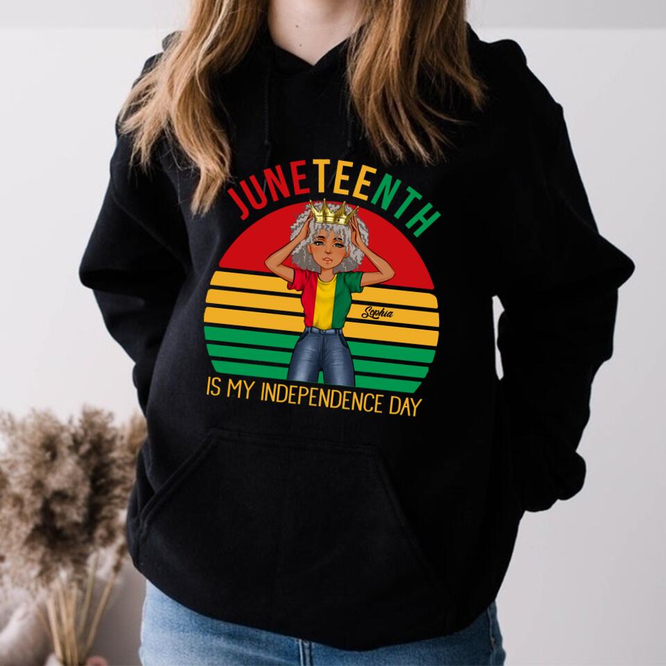 Juneteenth Shirt, Custom Juneteenth Shirt, Juneteenth Is My Independence Day Black Girl 4th Of July T-shirt