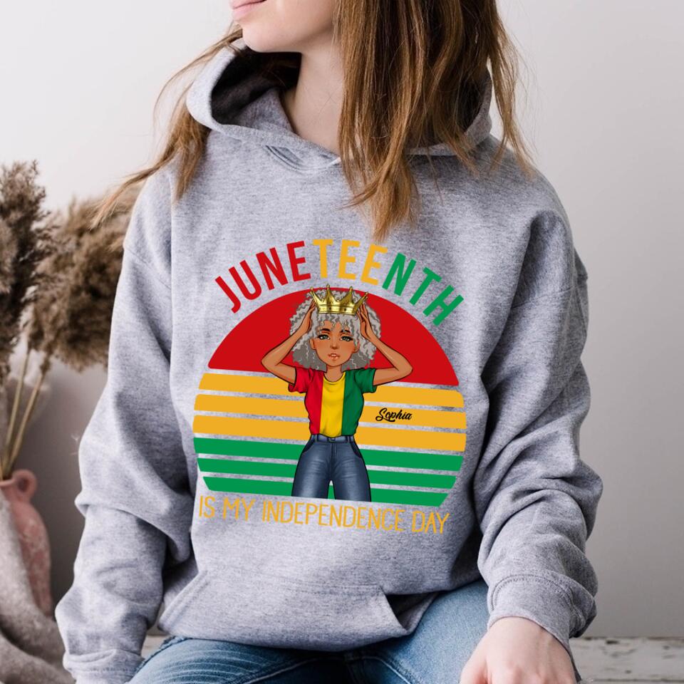 Juneteenth Shirt, Custom Juneteenth Shirt, Juneteenth Is My Independence Day Black Girl 4th Of July T-shirt