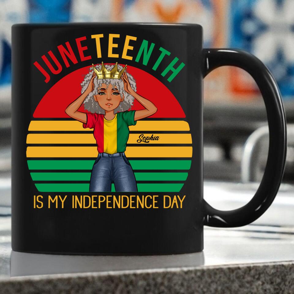 Juneteenth Shirt, Custom Juneteenth Shirt, Juneteenth Is My Independence Day Black Girl 4th Of July T-shirt