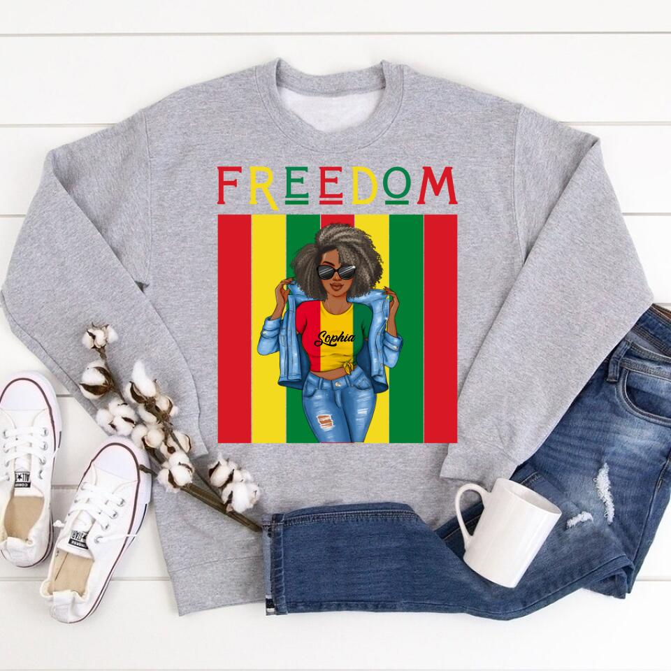 Juneteenth Shirt, Custom Juneteenth Shirt, Juneteenth Is My Independence Day Black Girl 4th Of July T-shirt