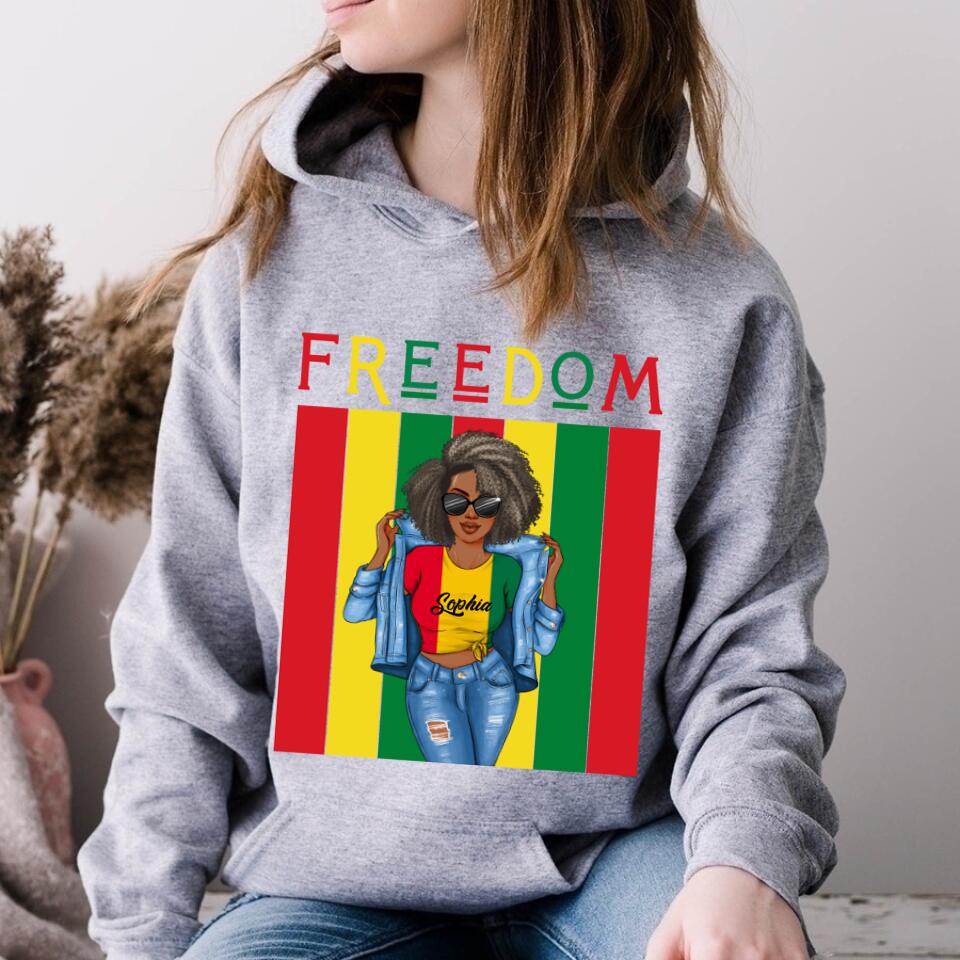 Juneteenth Shirt, Custom Juneteenth Shirt, Juneteenth Is My Independence Day Black Girl 4th Of July T-shirt