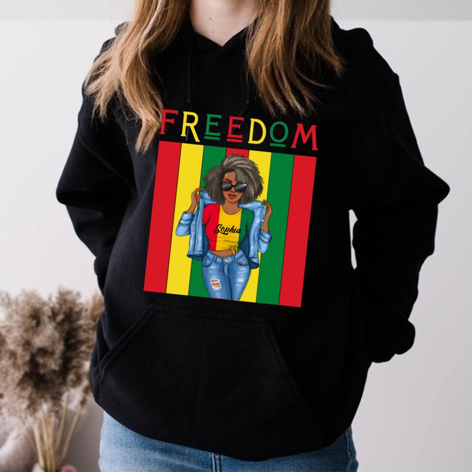 Juneteenth Shirt, Custom Juneteenth Shirt, Juneteenth Is My Independence Day Black Girl 4th Of July T-shirt