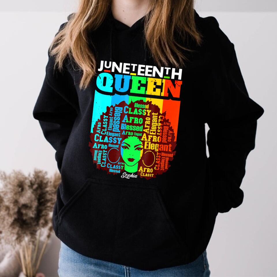 Juneteenth Shirt, Custom Juneteenth Shirt, Juneteenth Is My Independence Day - Black Girl Black Queen T-Shirt