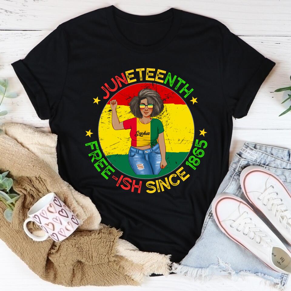 Juneteenth Shirt, Custom Juneteenth Shirt, Juneteenth Free-Ish Since 1865 Raised Fist Vintage T-Shirt