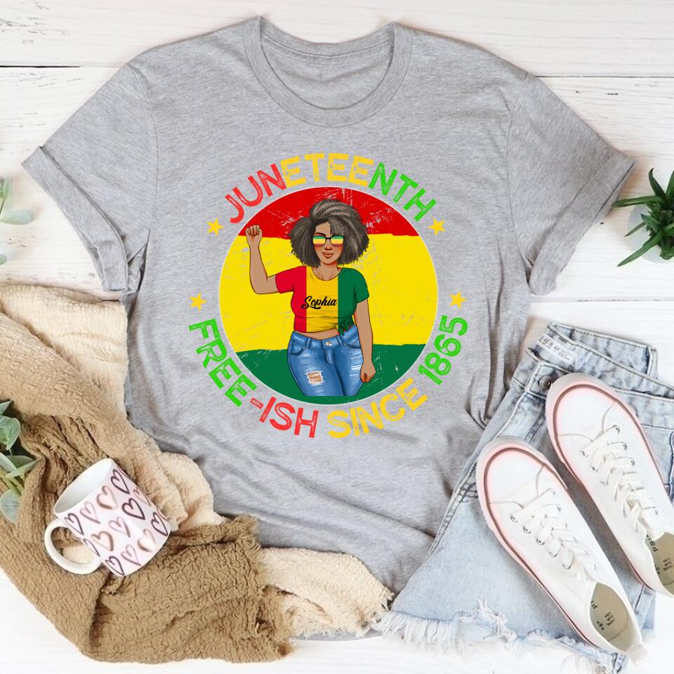 Juneteenth Shirt, Custom Juneteenth Shirt, Juneteenth Free-Ish Since 1865 Raised Fist Vintage T-Shirt