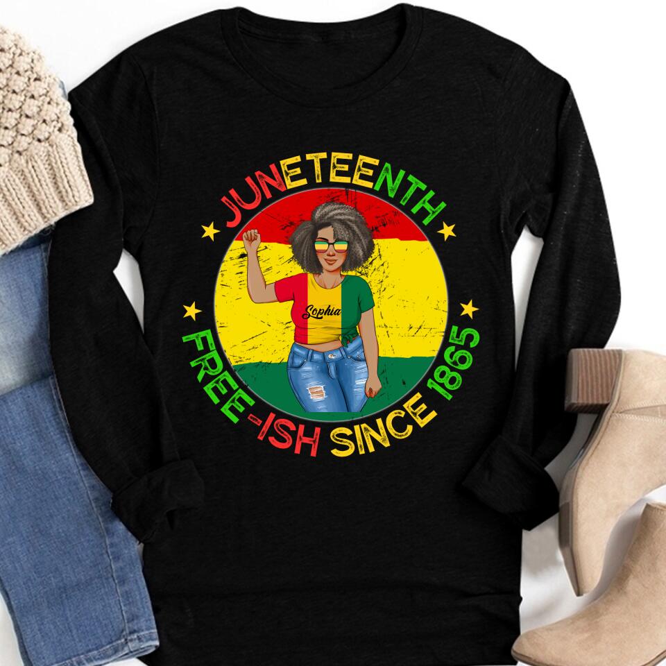 Juneteenth Shirt, Custom Juneteenth Shirt, Juneteenth Free-Ish Since 1865 Raised Fist Vintage T-Shirt