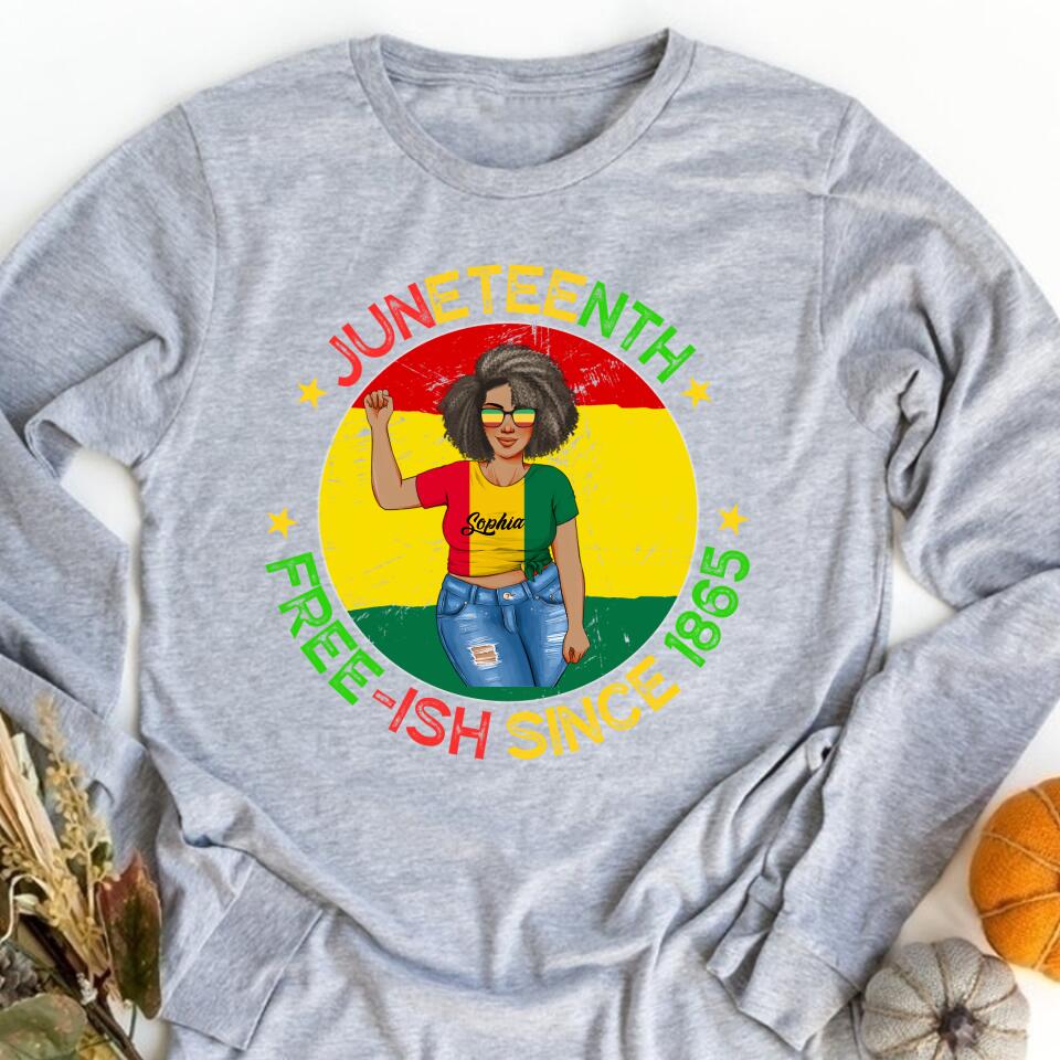 Juneteenth Shirt, Custom Juneteenth Shirt, Juneteenth Free-Ish Since 1865 Raised Fist Vintage T-Shirt