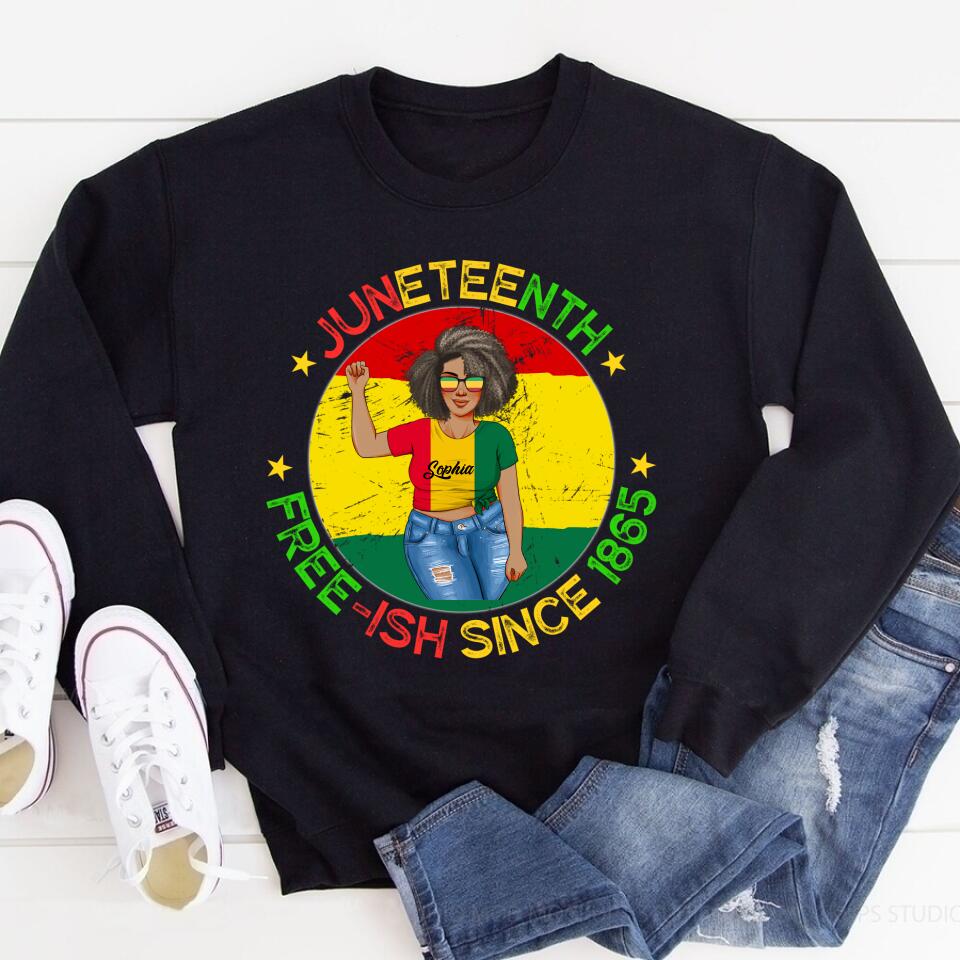 Juneteenth Shirt, Custom Juneteenth Shirt, Juneteenth Free-Ish Since 1865 Raised Fist Vintage T-Shirt