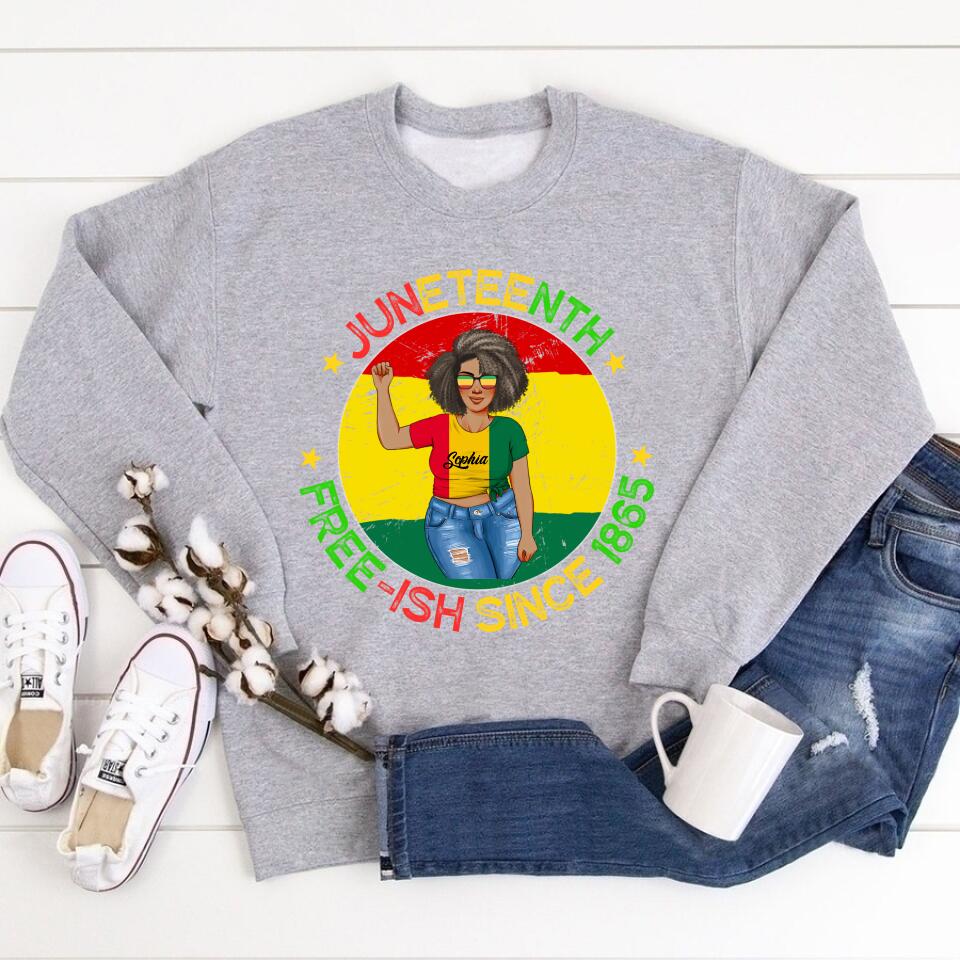 Juneteenth Shirt, Custom Juneteenth Shirt, Juneteenth Free-Ish Since 1865 Raised Fist Vintage T-Shirt