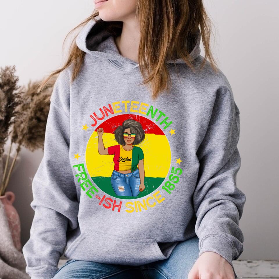 Juneteenth Shirt, Custom Juneteenth Shirt, Juneteenth Free-Ish Since 1865 Raised Fist Vintage T-Shirt