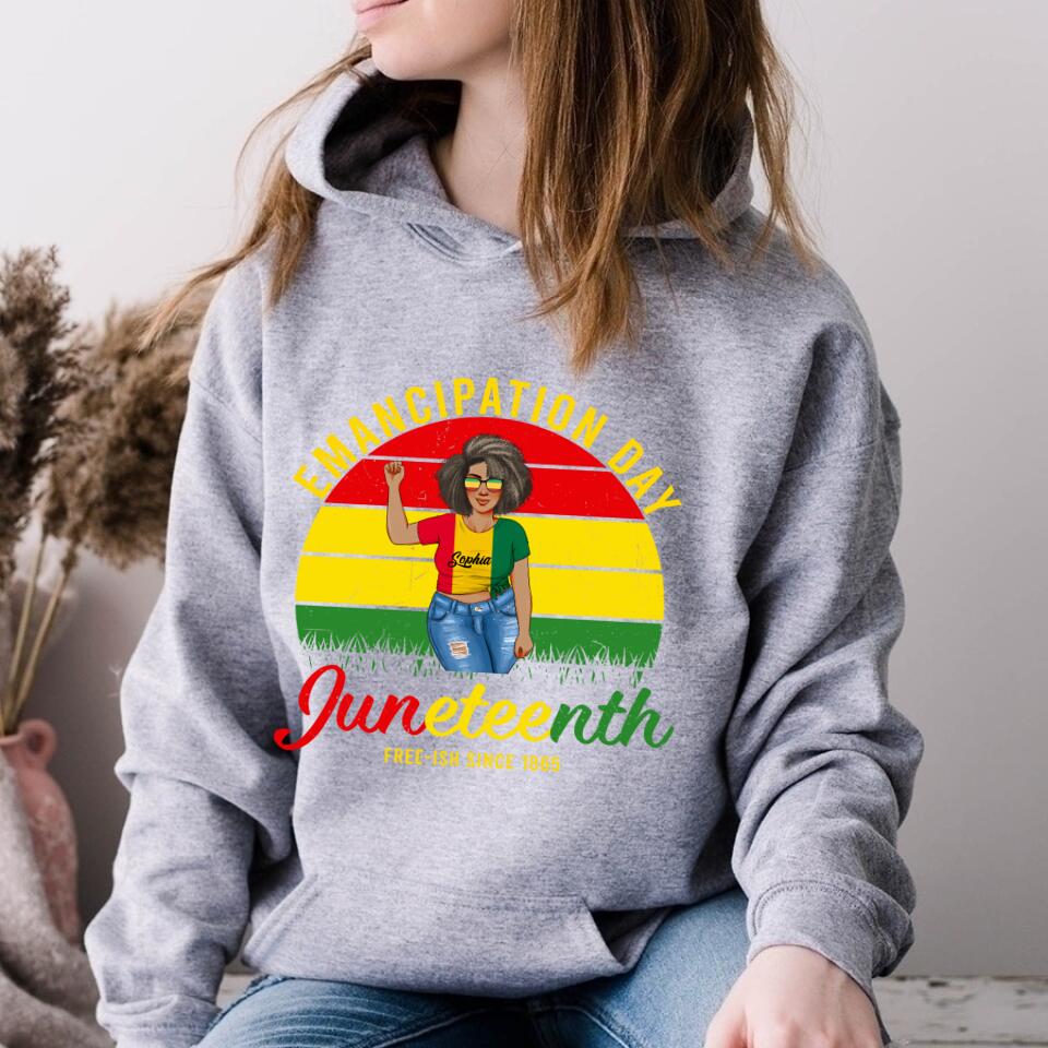 Juneteenth Shirt, Custom Juneteenth Shirt, Juneteenth Emancipation Day Vintage Cool Melanin Black Pride T-Shirt