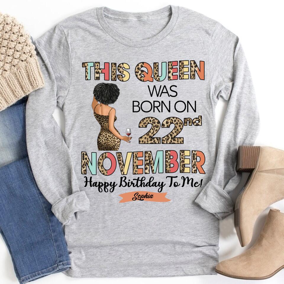 Custom November Birthday Shirt For Woman, Queens are Born In November Gifts, Melanin Afro Woman Shirt, Black Girl Tee, Afro Queen Gift