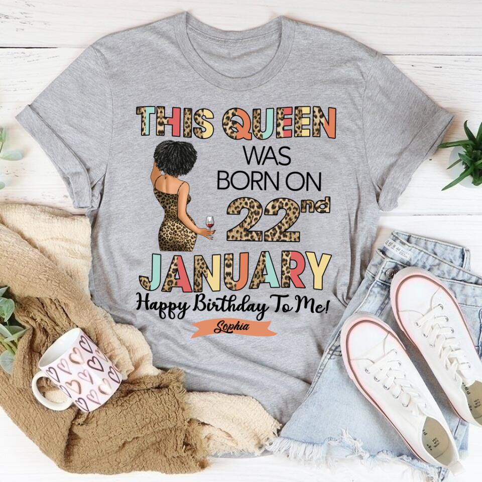 Custom January Birthday Shirt For Woman, Queens Are Born In January Gifts, Melanin Afro Woman Shirt, Black Girl Tee, Afro Queen Gift