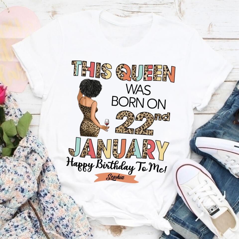 Custom January Birthday Shirt For Woman, Queens Are Born In January Gifts, Melanin Afro Woman Shirt, Black Girl Tee, Afro Queen Gift