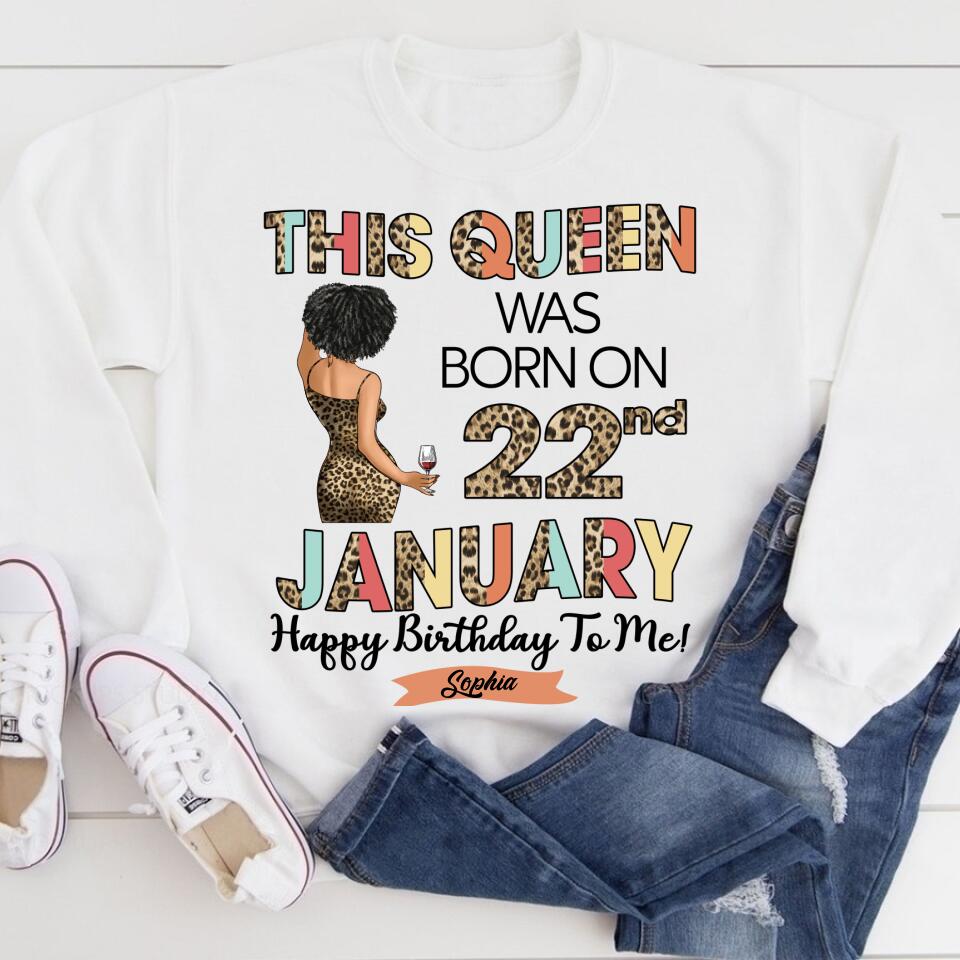 Custom January Birthday Shirt For Woman, Queens Are Born In January Gifts, Melanin Afro Woman Shirt, Black Girl Tee, Afro Queen Gift