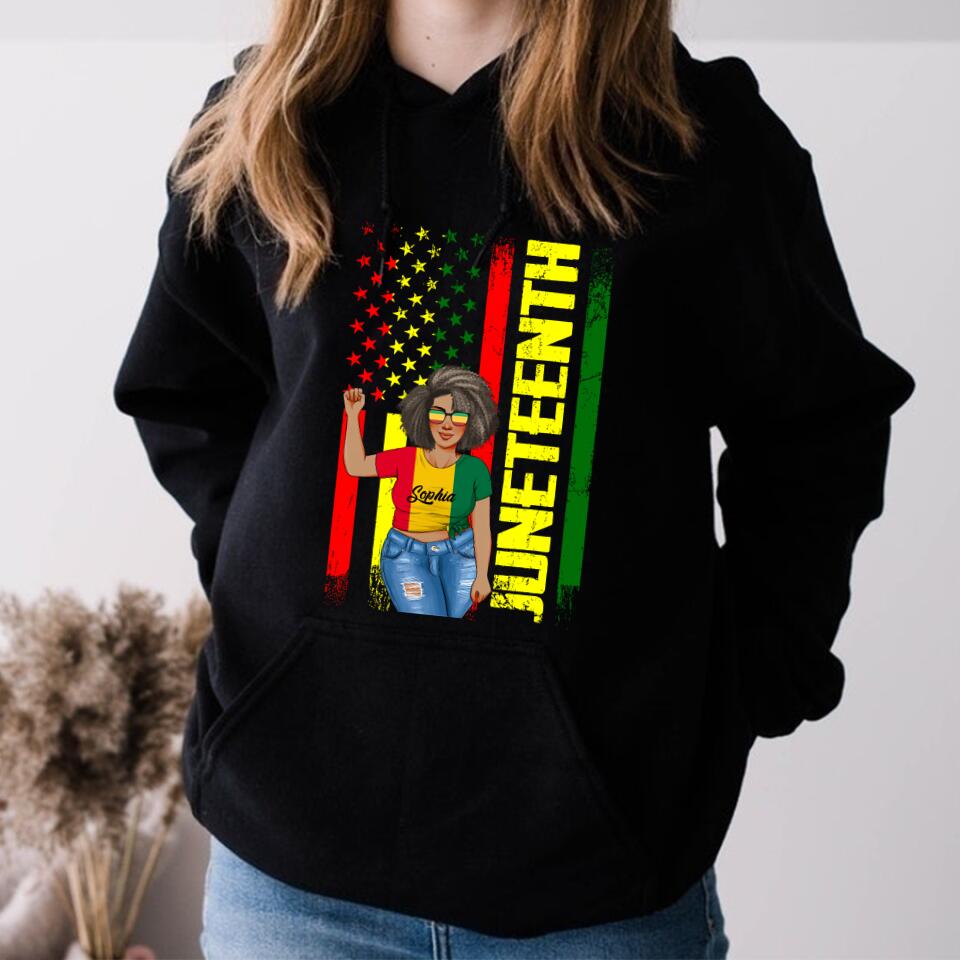 Juneteenth Shirt, Custom Juneteenth Shirt, Juneteenth Freedom Day Afro American African Flag T-Shirt