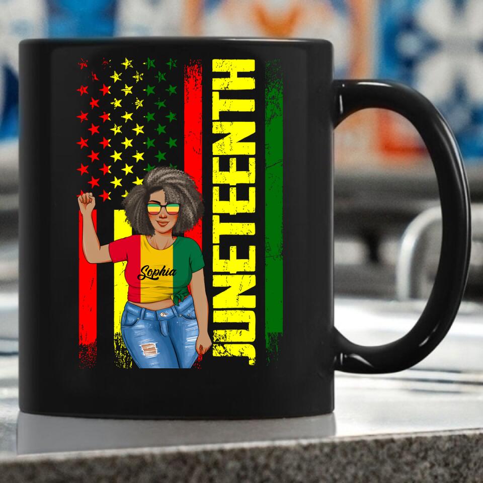 Juneteenth Shirt, Custom Juneteenth Shirt, Juneteenth Freedom Day Afro American African Flag T-Shirt