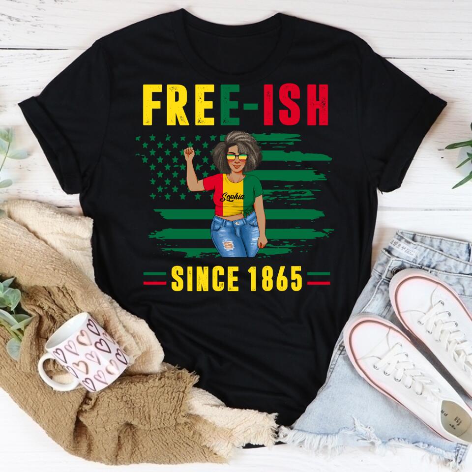 Juneteenth Shirt, Custom Juneteenth Shirt, Juneteenth Freedom Day Afro American African Flag T-Shirt