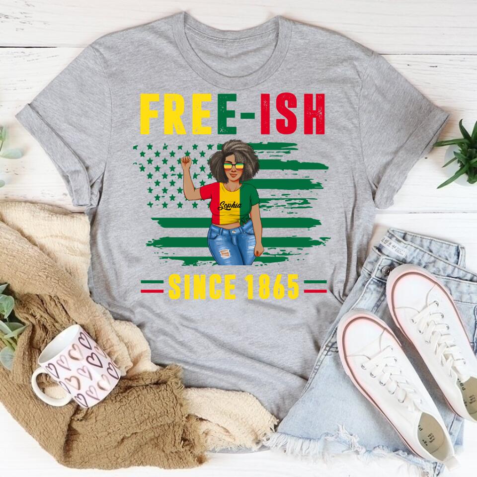 Juneteenth Shirt, Custom Juneteenth Shirt, Juneteenth Freedom Day Afro American African Flag T-Shirt