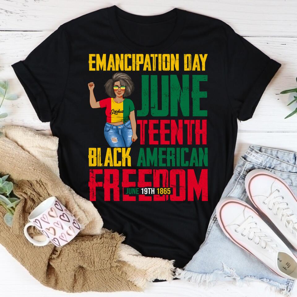 Juneteenth Shirt, Custom Juneteenth Shirt, Juneteenth Emancipation Day Vintage Cool Melanin Black Pride T-Shirt
