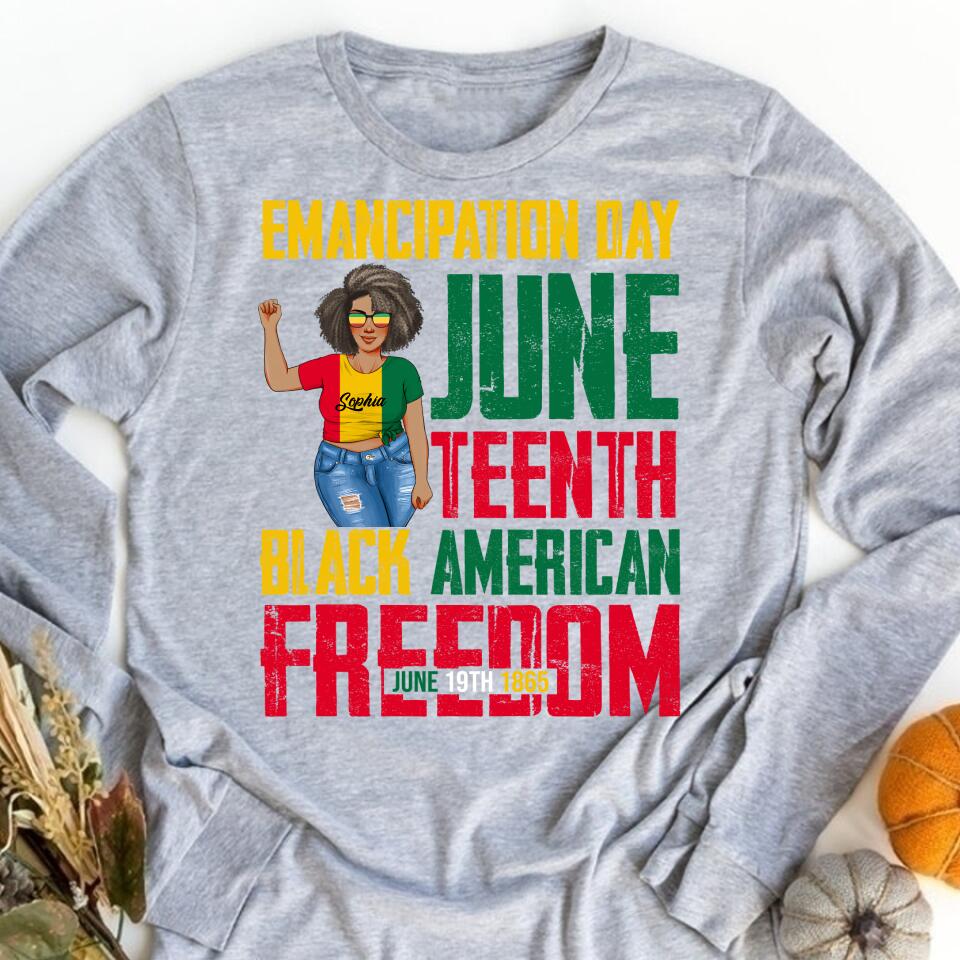 Juneteenth Shirt, Custom Juneteenth Shirt, Juneteenth Emancipation Day Vintage Cool Melanin Black Pride T-Shirt