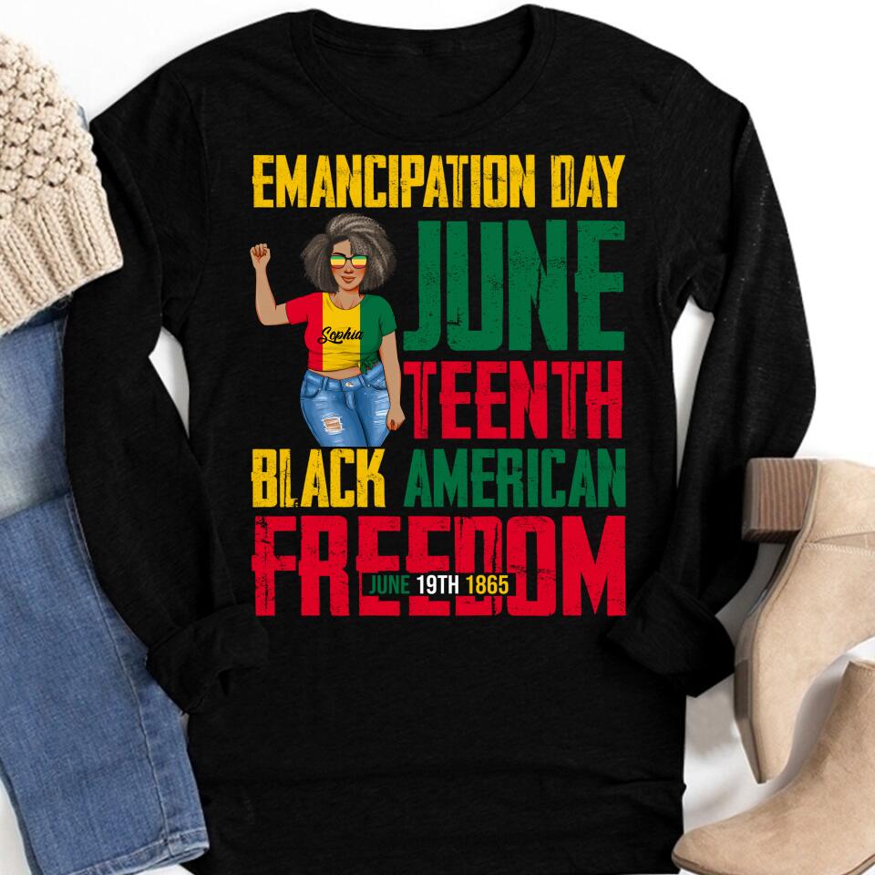 Juneteenth Shirt, Custom Juneteenth Shirt, Juneteenth Emancipation Day Vintage Cool Melanin Black Pride T-Shirt