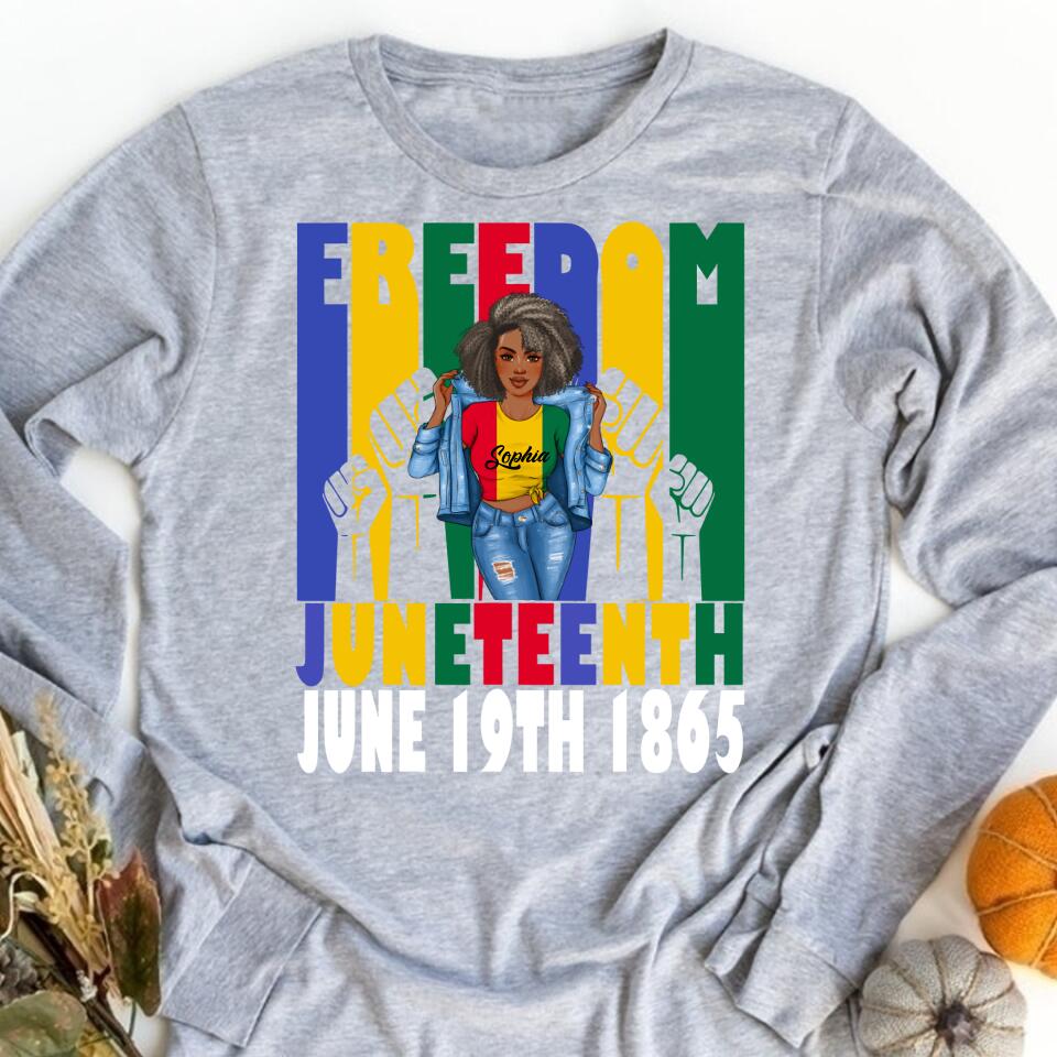 Juneteenth Shirt, Custom Juneteenth Shirt, Freedom Juneteenth June 19th 1865 Black Freedom Independence T-Shirt