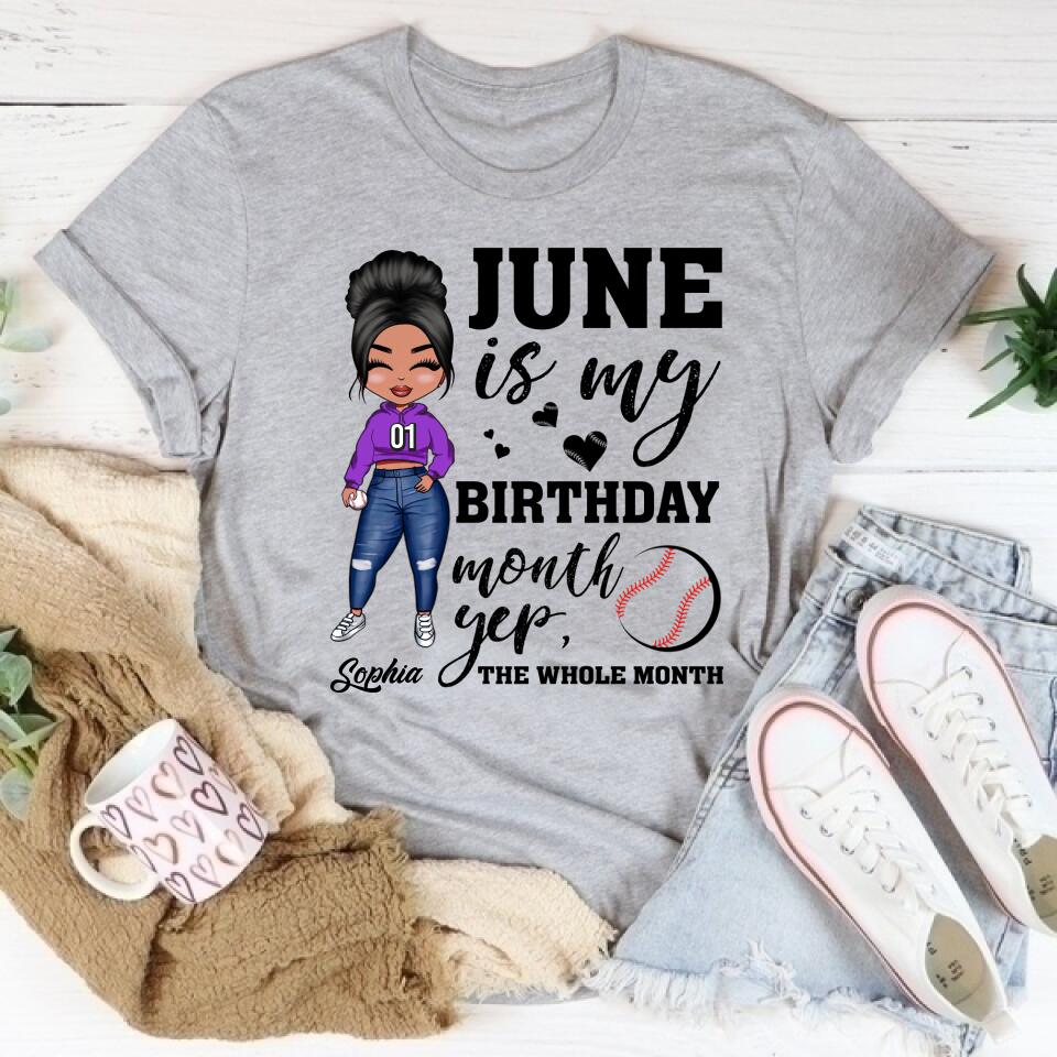 June Birthday Shirt, Custom Birthday Shirt, Queens Born In June, June Birthday Shirts For Woman, June Birthday Gifts, Birthday Gift For Baseball Lover