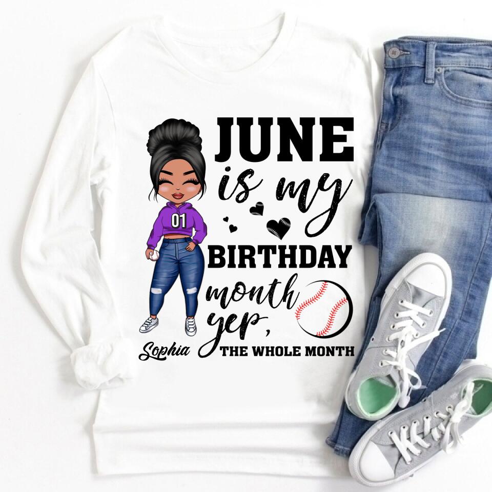 June Birthday Shirt, Custom Birthday Shirt, Queens Born In June, June Birthday Shirts For Woman, June Birthday Gifts, Birthday Gift For Baseball Lover