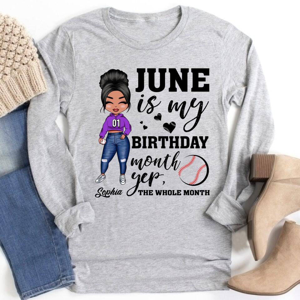 June Birthday Shirt, Custom Birthday Shirt, Queens Born In June, June Birthday Shirts For Woman, June Birthday Gifts, Birthday Gift For Baseball Lover