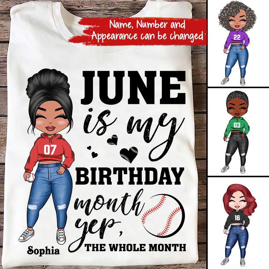 June Birthday Shirt, Custom Birthday Shirt, Queens Born In June, June Birthday Shirts For Woman, June Birthday Gifts, Birthday Gift For Baseball Lover