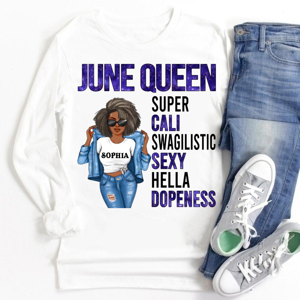 June Birthday Shirt, Custom Birthday Shirt, Queens Born In June, June Birthday Shirts For Woman, June Birthday Gifts