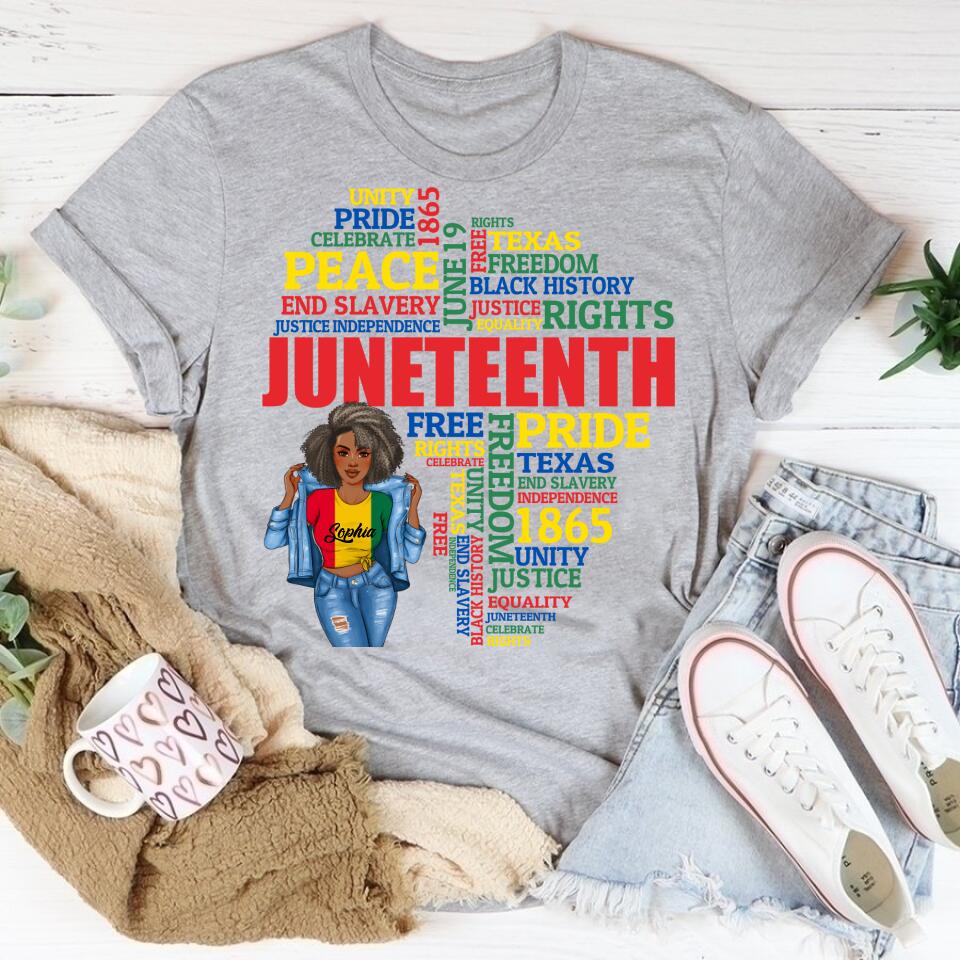 Juneteenth Shirt, Custom Juneteenth Shirt, Freedom Juneteenth June 19th 1865 Black Freedom Independence T-Shirt