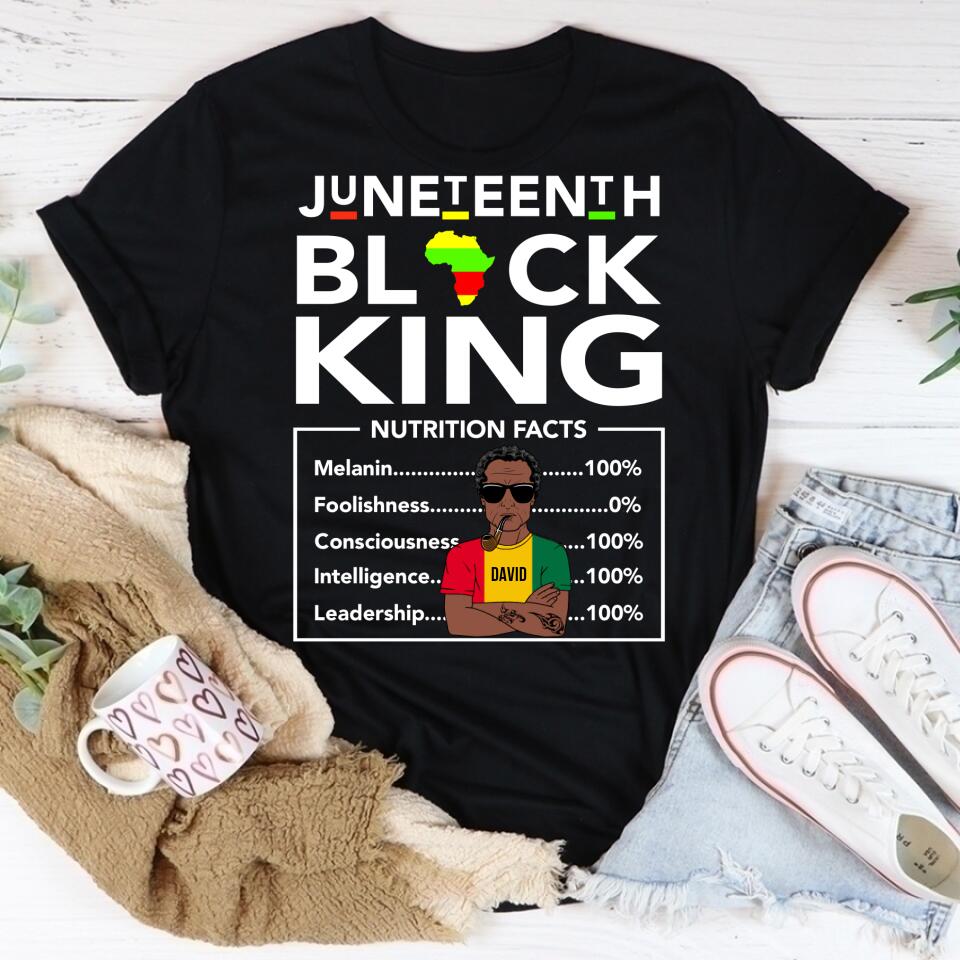 Juneteenth Shirt, Custom Juneteenth Shirt, Juneteenth Black King Melanin Dad Fathers Day Men Father Fun T-Shirt