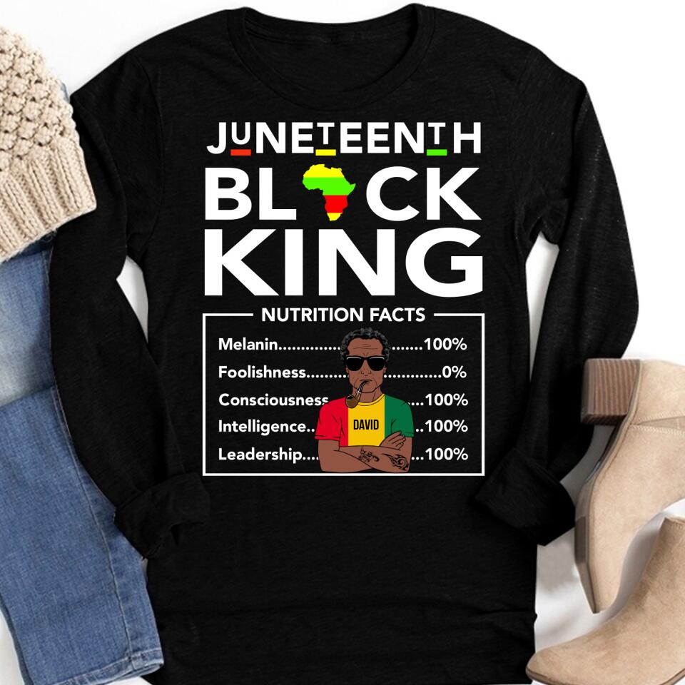 Juneteenth Shirt, Custom Juneteenth Shirt, Juneteenth Black King Melanin Dad Fathers Day Men Father Fun T-Shirt