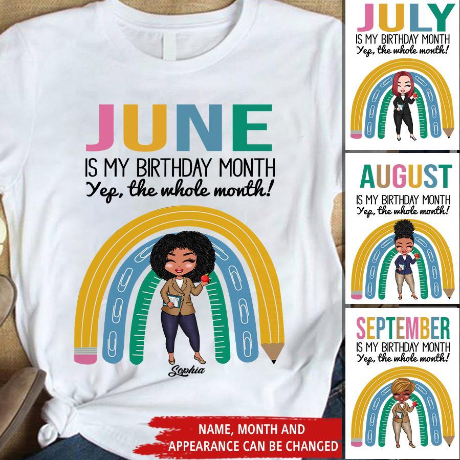 Personalized Shirt, Gift For Teacher, June Birthday Shirt, Custom Birthday Shirt, Queens Born In June, June Birthday Shirts For Woman, June Birthday Gifts