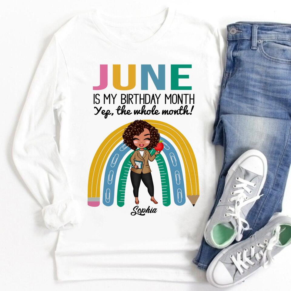 Personalized Shirt, Gift For Teacher, June Birthday Shirt, Custom Birthday Shirt, Queens Born In June, June Birthday Shirts For Woman, June Birthday Gifts