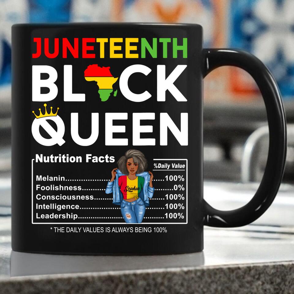 Juneteenth Shirt, Custom Juneteenth Shirt, Juneteenth Womens Black Queen Nutritional Facts 4th Of July T-Shirt