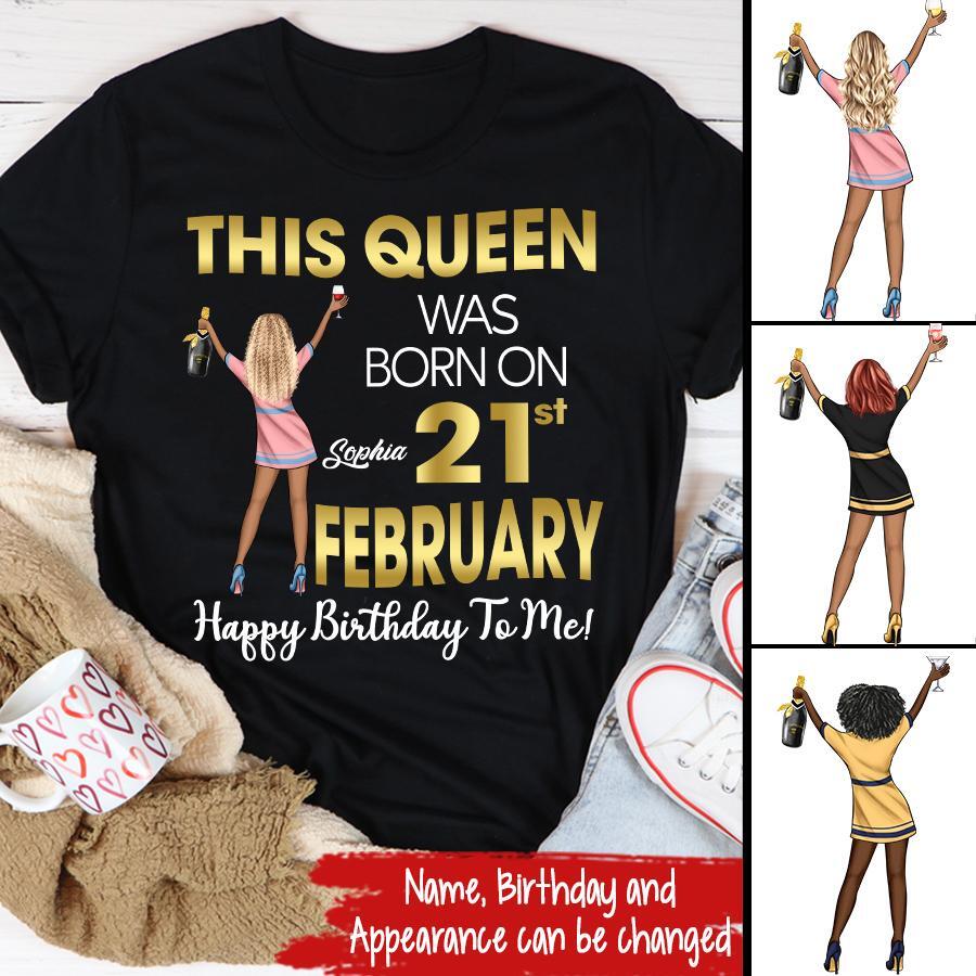 Custom February Birthday Shirt For Woman, Queens Are Born In February Gifts, Melanin Afro Woman Shirt, Black Girl Tee, Afro Queen Gift