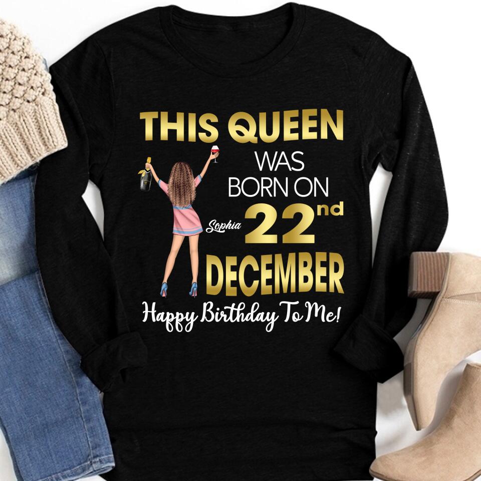 Custom December Birthday Shirt For Woman, Queens Are Born In December Gifts, Melanin Afro Woman Shirt, Black Girl Tee, Afro Queen Gift
