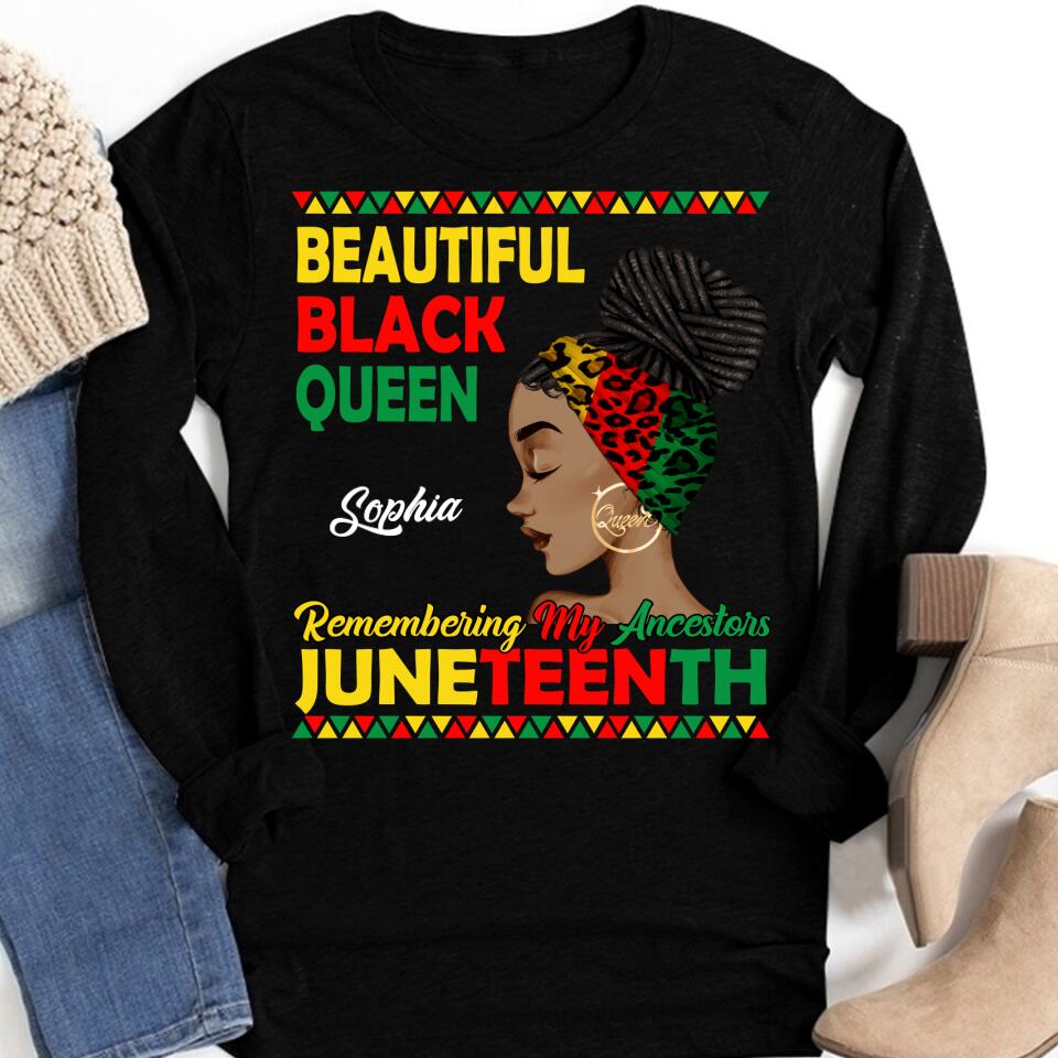 Juneteenth Shirt, Custom Juneteenth Shirt, Remembering My Ancestors Juneteenth Black Freedom 1865 Lover T-Shirt