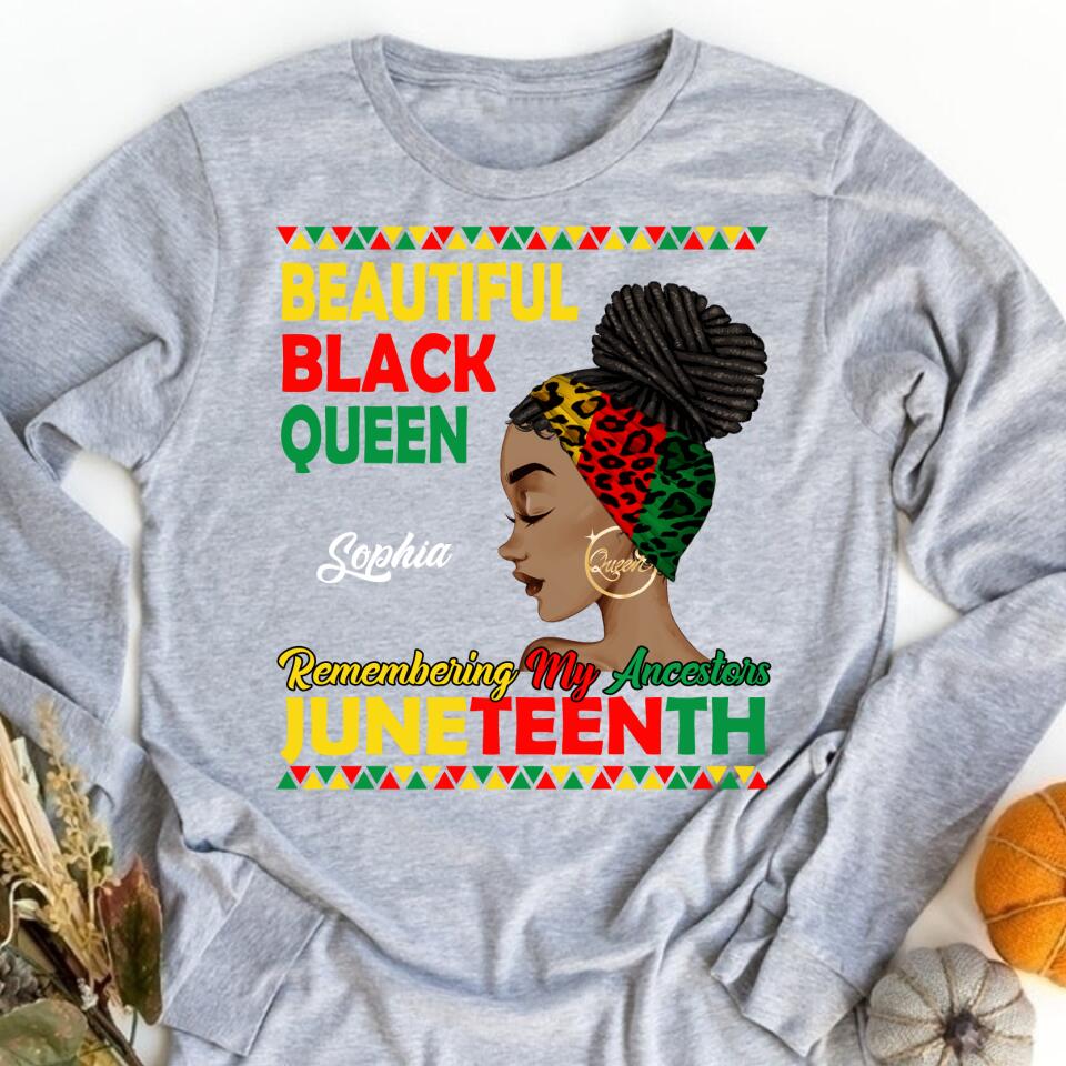 Juneteenth Shirt, Custom Juneteenth Shirt, Remembering My Ancestors Juneteenth Black Freedom 1865 Lover T-Shirt