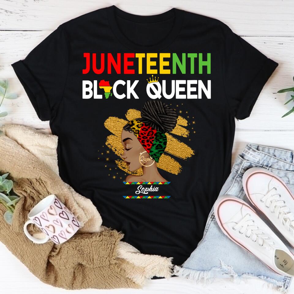 Juneteenth Shirt, Custom Juneteenth Shirt, Juneteenth Womens Black Queen T-Shirt