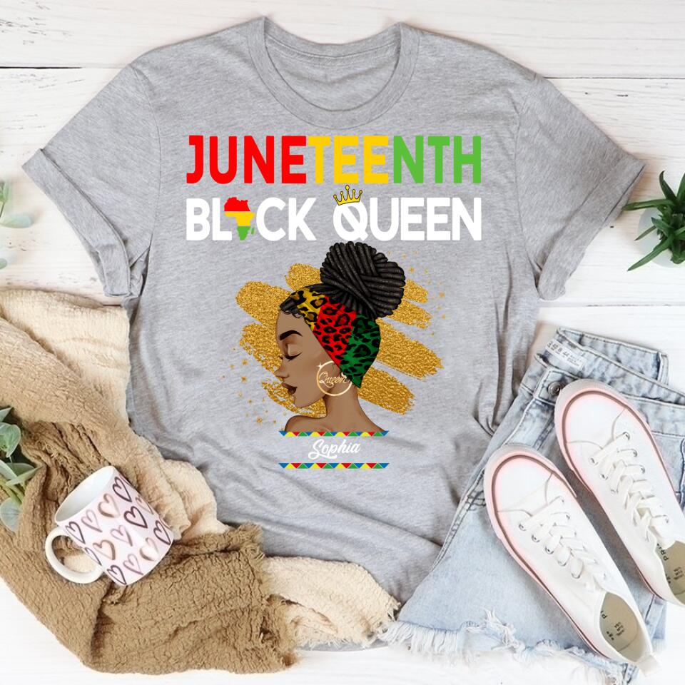 Juneteenth Shirt, Custom Juneteenth Shirt, Juneteenth Womens Black Queen T-Shirt